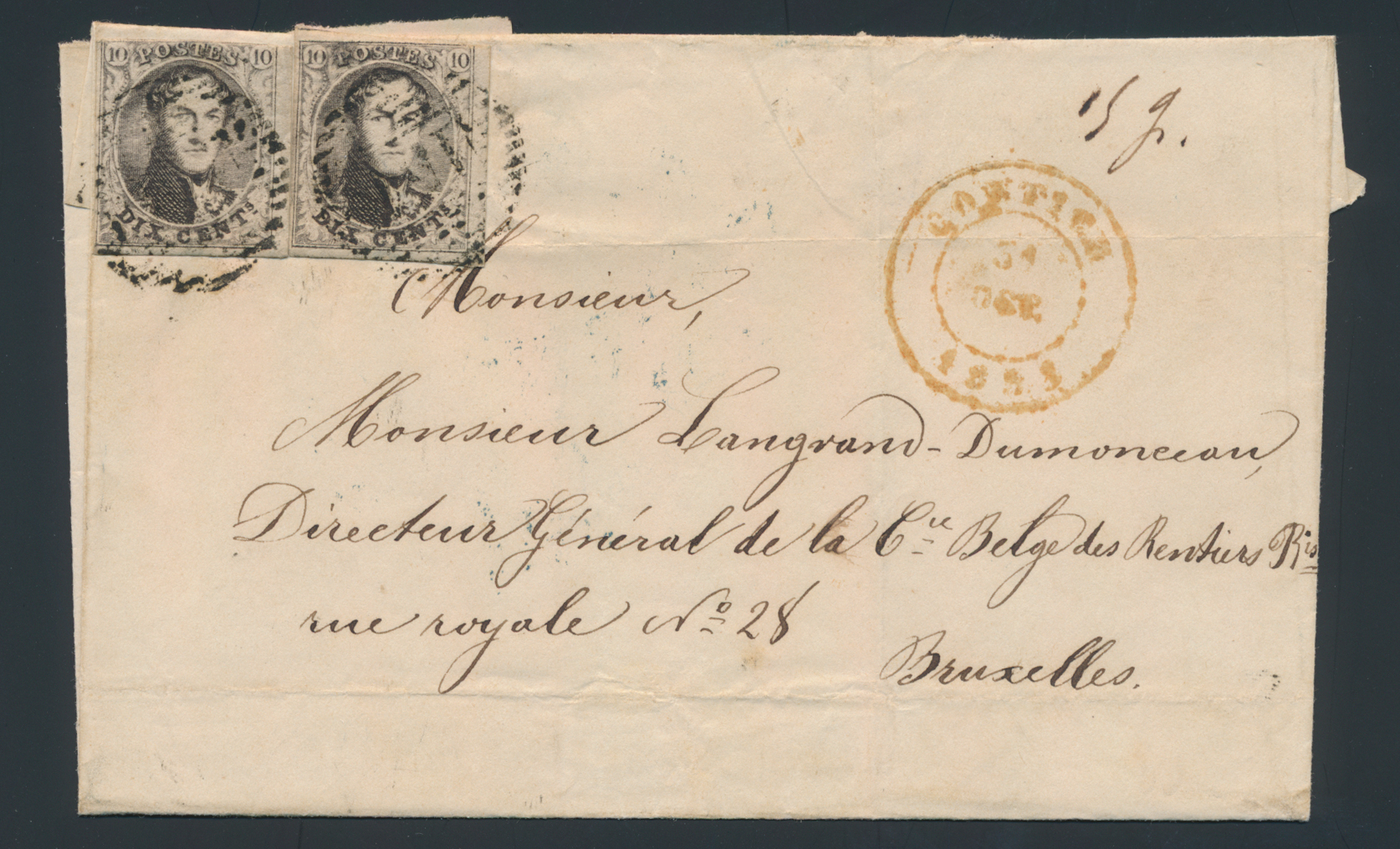 Lot 1037 - Epauletten 20 cent. Plaat II Perceptie -  Van Looy & Van Looy Sale #176 , Special Classic Europe