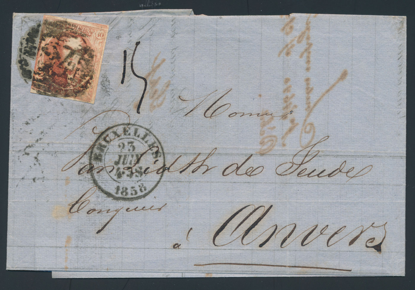 Lot 1181 - Medaillons wmk. in kader 20 cent.  Perceptie -  Van Looy & Van Looy Sale #176 , Special Classic Europe