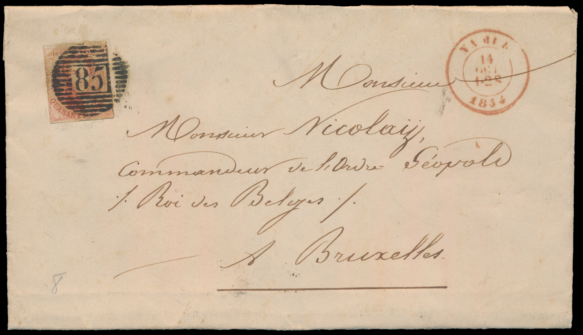 Lot 1190 - Medaillons wmk. in kader 40 cent.  Perceptie -  Van Looy & Van Looy Sale #176 , Special Classic Europe