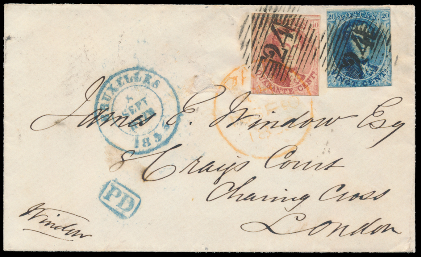 Lot 1191 - Medaillons wmk. in kader 40 cent.  Perceptie -  Van Looy & Van Looy Sale #176 , Special Classic Europe