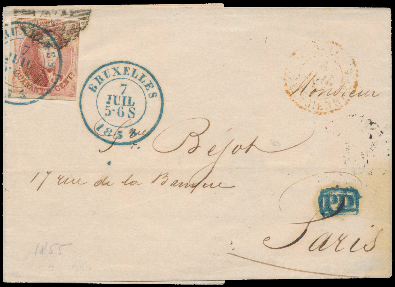 Lot 1193 - Medaillons wmk. in kader 40 cent.  Perceptie -  Van Looy & Van Looy Sale #176 , Special Classic Europe