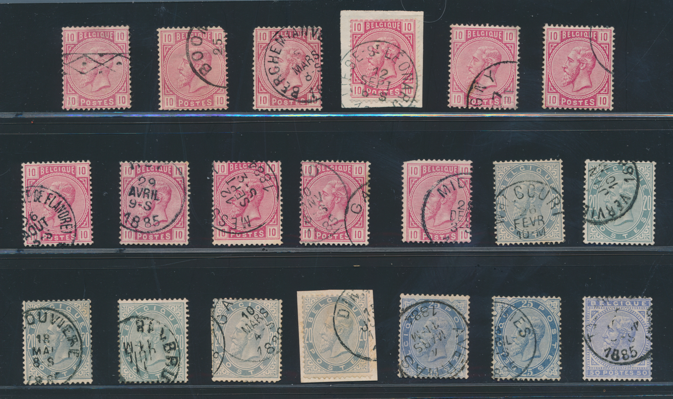Lot 1842 - Uitgifte 1869 Leopold II Gebruikt Samenstellingen - Van Looy & Van Looy Sale #176 , Special Classic Europe Lot 1842 - Uitgifte 1869 Leopold II Gebruikt Samenstellingen - Van Looy & Van Looy Sale #176 , Special Classic Europe